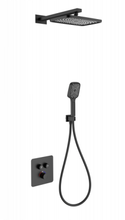 Душевая система с термостатом встраиваемая WONZON & WOGHAND, Черный матовый (WW-B4003-MB)