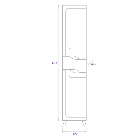 Пенал Onika Веронэлла 35 напольный, белый, универсальный