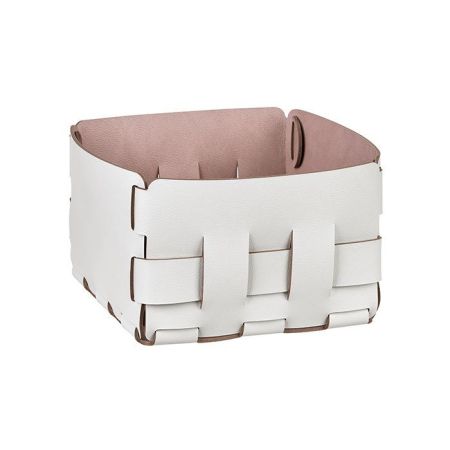 ADJ Корзинка Mini Bottega, 19x19xH13 см., цвет: устричный/пепельная роза, артикул 1019.02/07