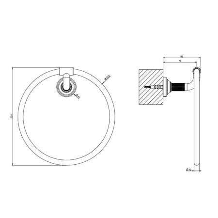 GESSI VENTI20 Полотенцедержатель-кольцо, цвет Finox Brushed Nickel, артикул 65509#149