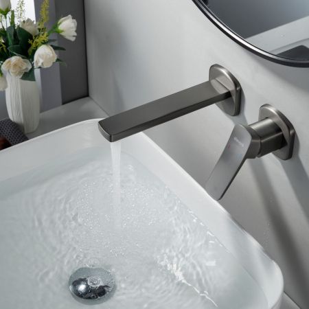 Смеситель для раковины встраиваемый Shevanik S9941T, оружейная сталь