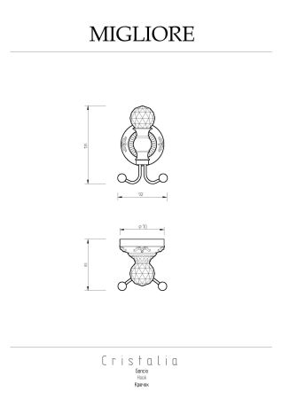 CRISTALIA Крючок, бронза/SWAROVSKI, артикул 16774