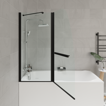 Шторка F03B для ванной, распашная PARLY (130x120), артикул F03B