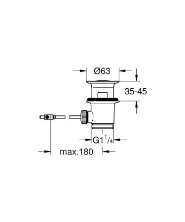 Донный клапан для смесителей для раковины/биде GROHE, белый (28910L00)