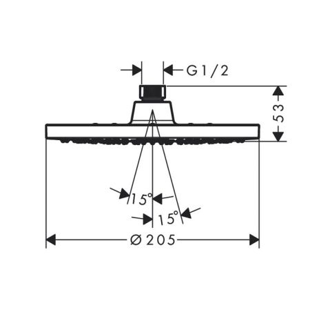 HG Vernis Blend Верхний душ d200 мм., EcoSmart, цвет черный матовый, артикул 26277670