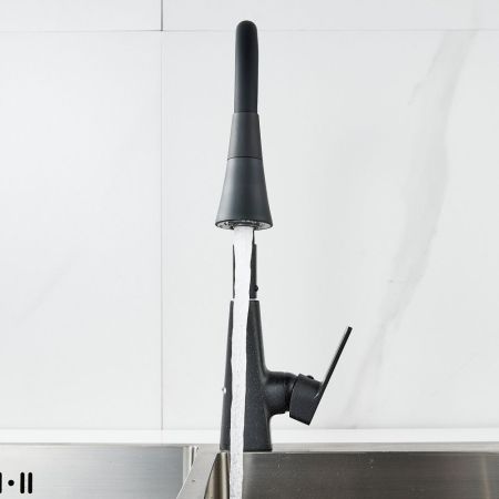 Смеситель для кухни с гибким изливом Raffine F313H-3, черный