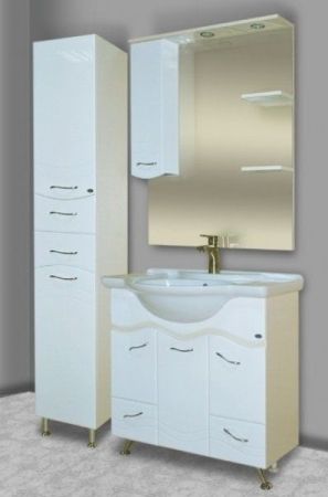 Зеркало со шкафом Bellezza Мари 75 L 4612912002018 с подсветкой Белое, артикул 4612912002018