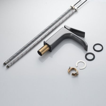 Смеситель для раковины Shevanik S4001T, оружейная сталь, артикул S4001T