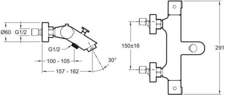Термостат для ванны с душем JACOB DELAFON BRIVE E24335-CP (хром, L-16,2), шт, артикул E24335-CP