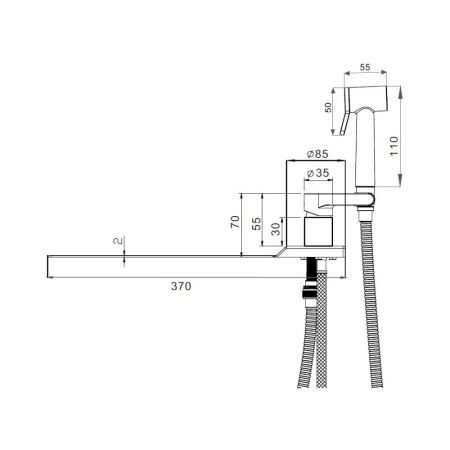 Гигиенический душ со смесителем на борт унитаза D-Lin D182204-A, черный