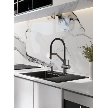 Смеситель для кухни со съемным изливом на магните Raglo R86.41.09, графит