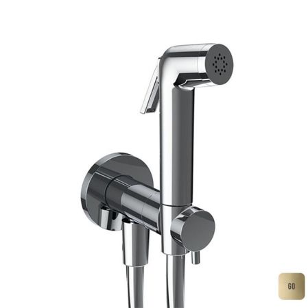 Almar Гигиенический комплект с прогрессивным смесит., без втраиваемой части, цвет золото PVD полир., артикул E136009.GO