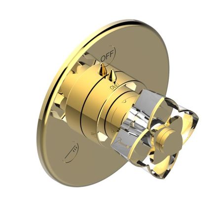 THG PETALE DE CRISTAL CLAIR LISERE DORE Переключатель встраиваемый, внешняя часть, цвет полированное золото