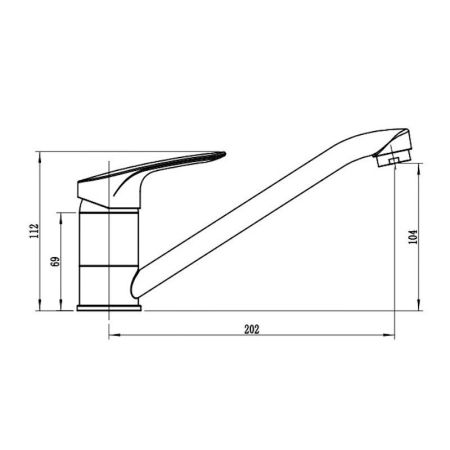 Смеситель для кухни Voda Land LND05, хром