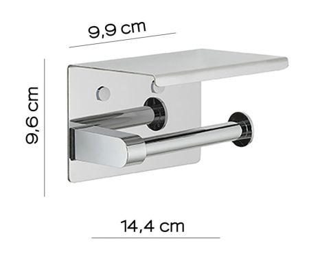 Gedy, бумагодержатель с плоской крышкой - площадкой под телефон, цвет хром, артикул 2839(13)