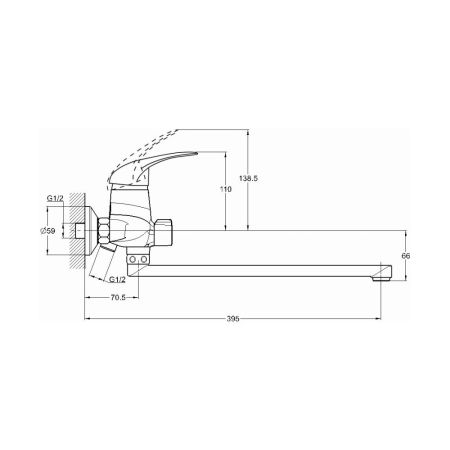 Смеситель для ванны G.Lauf KLO7-A048, хром