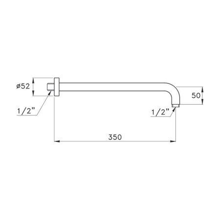 Stella Docce Держатель верхнего душа 350 мм., настенный, цвет черный матовый PVD, артикул UN 03204 PV17