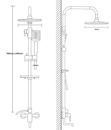Душевая система со смесителем, артикул: VST111, VODA, артикул VST111
