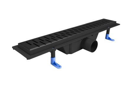 Душевой уголок Ambassador Queen Black 11011203-ST3, квадратный, линейный трап, 90х90, артикул 11011203-ST3