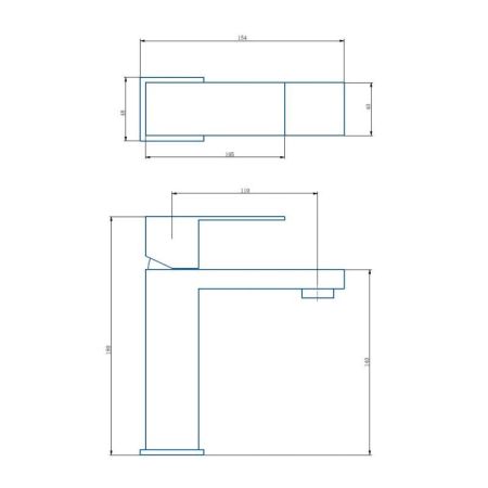 Смеситель для раковины Haiba HB10803-2, сталь, артикул HB10803-2
