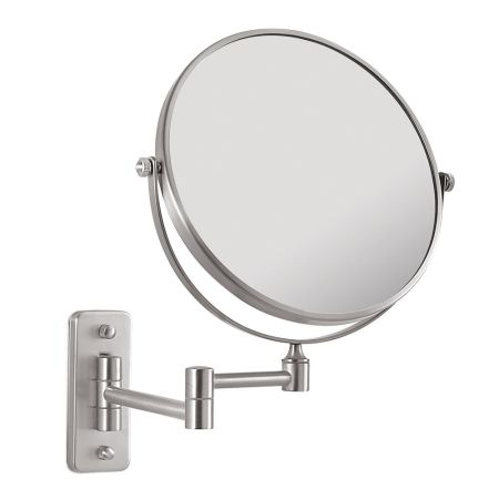 Gedy Gaia, настенное круглое поворотное косметическое зеркало (3x) со складным механизмом, цвет зачищенный хром, артикул CO2024(38)