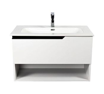 Комплект мебели Visobath Eleven, 1000 мм левый, цвет белый матовый лак (B-Ada)