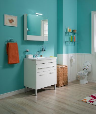 Тумба с раковиной Aquanet Верона 75 белый (напольная 1 ящик 2 дверцы), артикул 00287670