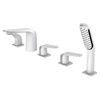 Смеситель на борт ванны Rose R1312F, белый/хром