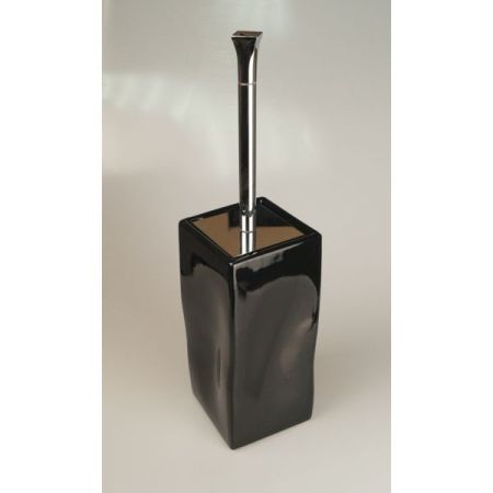 Stil Haus Prisma, напольный керамический ёрш, цвет хром - черная керамика, артикул PR796(08-NE)