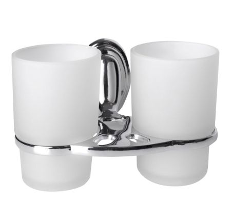 Стакан для ванной комнаты двойной Savol S-003168, хром, артикул S-003168