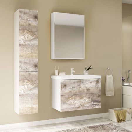 Тумба под раковину Marka One Mix 60П Push Бетон, артикул У55905