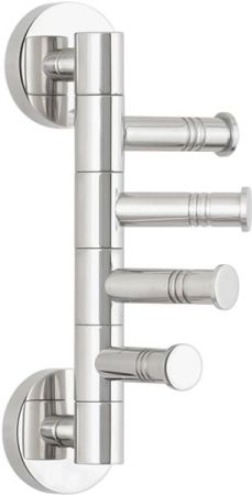 Полотенцедержатель, Сунержа, ВЕЕР, четверной, поворотный, ширина, мм-88, глубина, мм-50, высота, мм-196, тип установки-настенный, материал-нержавеющая сталь, цвет-золото