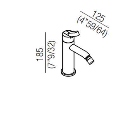 Agape Square Смеситель для биде, на 1 отв., излив: 12.5см, цвет: глянец