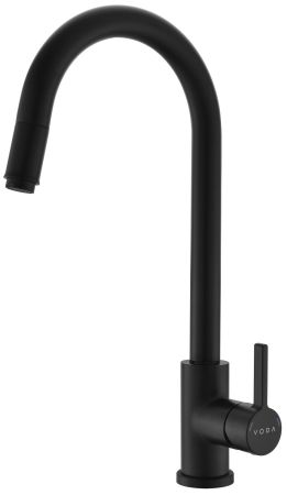 Смеситель Vessel для кухни, R-излив вытяжной, артикул: VSL519B,черный, артикул VSL519B