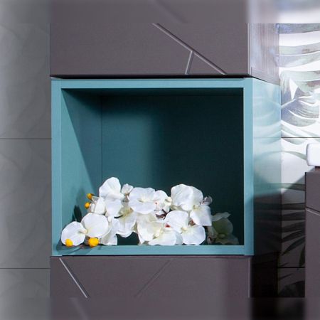 Комплект мебели для ванной Бриклаер КРИСТАЛЛ 60ZS-2, графит/муссон, артикул КРИСТАЛЛ 60ZS-2