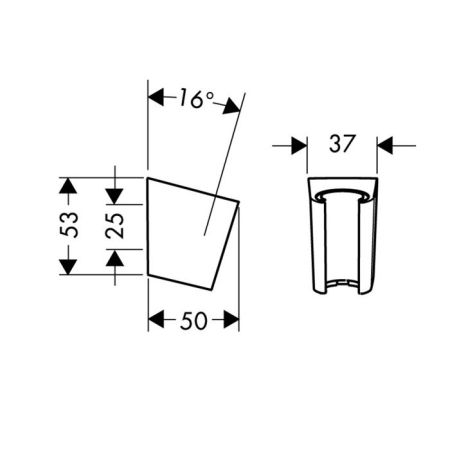 Держатель для ручного душа, Hansgrohe, Porter’S, ширина, мм-36, глубина, мм-51, высота, мм-60, цвет-белый матовый, артикул 28331700