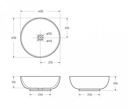 Раковина накладная CEZARES CZR-NEW-43-LVB, артикул CZR-NEW-43-LVB