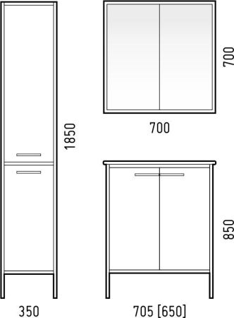 Тумба "Айрон 70", серый/арт, Сомо 70 / Фостер 70, артикул SD-00000309