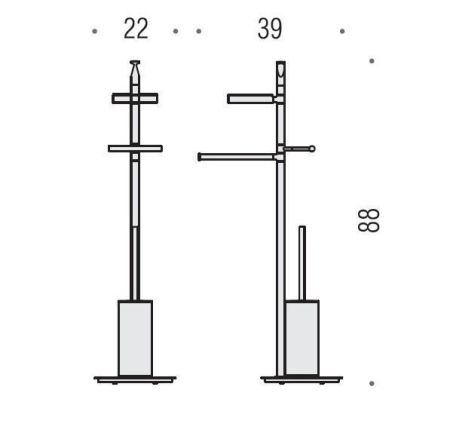 Colombo Planets Стойка 88 см, цвет: хром, артикул B9843.CR