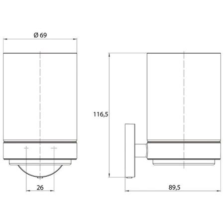 Emco Round Круглый подстаканник стеклянная часть прозрачная, белая, артикул 4320 139 00