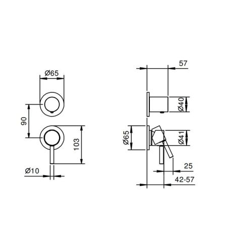 Fantini NOSTROMO Встраиваемый Смесители для душа наружная часть, цвет: хром, артикул 50 02 G481B