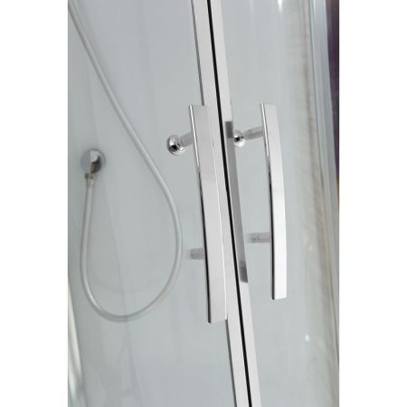 Душевая кабина Black&White Galaxy G5501-100х100 с гидромассажем профиль Серебристый хром задняя стенка Белая, артикул 5501100