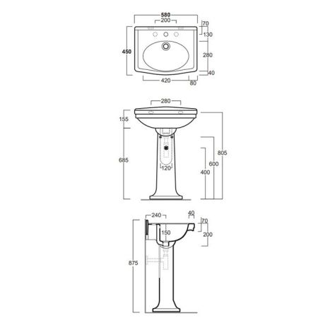 SIMAS Londra  Колонна для LO914, цвет белый
