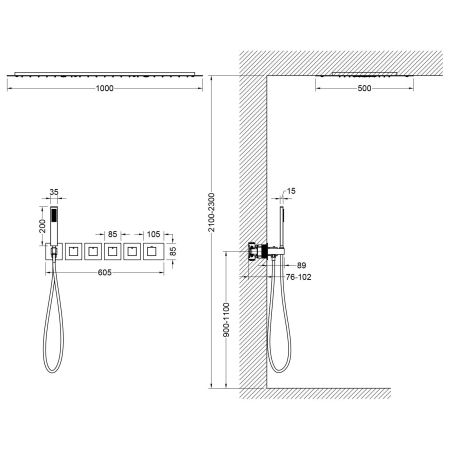Душевая система встроенная с термостатом Timo Petruma SX-5329/00SM хром, артикул SX-5329/00SM