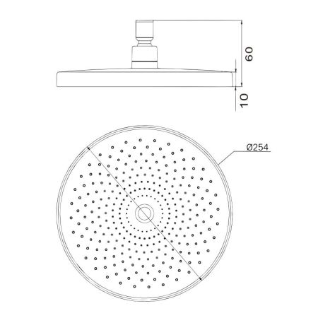 Верхний душ D-Lin D61076, черный