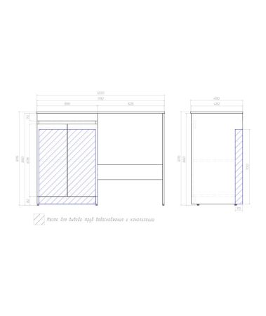 Тумба под раковину напольная VIGO Urban tn.URB.60.2D, 60 см, артикул tn.URB.60.2D