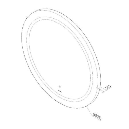 M85AMOX0651WG Универсальное зеркало с контурной LED-подсветкой, ИК- сенсором, круглое, 65 см, артикул M85AMOX0651WG