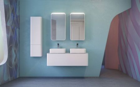 Тумба под раковину Raval Pure 120 подвесная Белая, артикул Pur.01.120/P/W