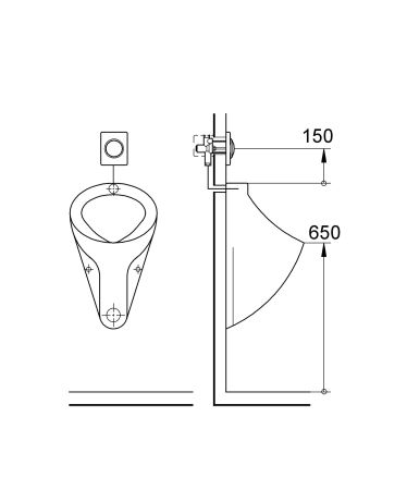 Панель смыва для писсуара GROHE Skate (1 режим смыва), хром (38595000)