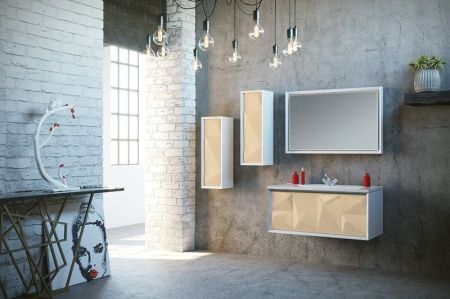 Шкаф пенал Marka One Romb 30П L Cappuccino, артикул У73556